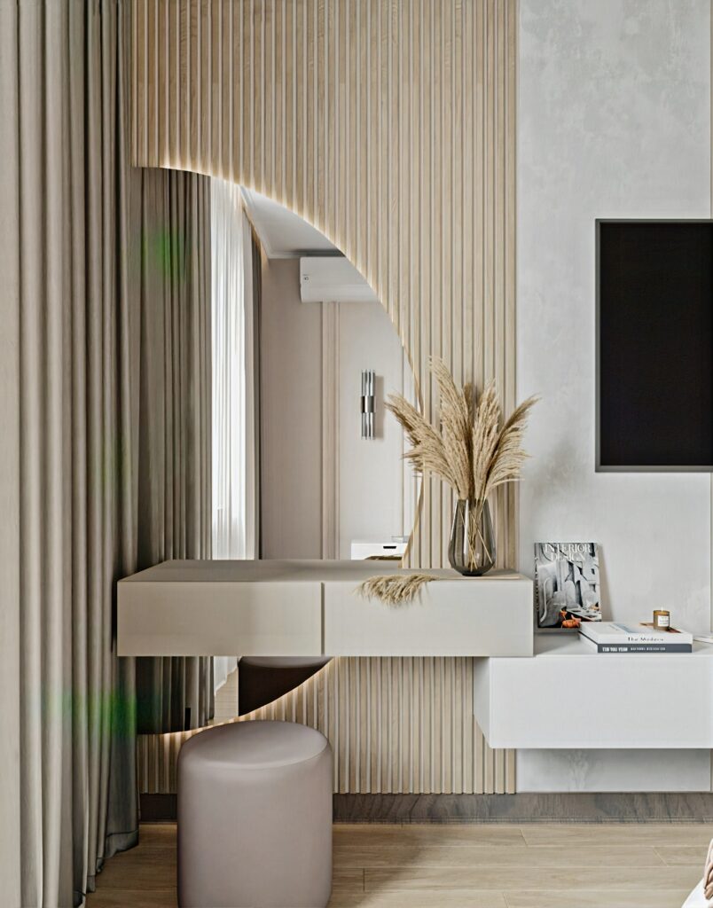 dressing table stool design Bombay - Dressing Table Stool, Pleated Boucle