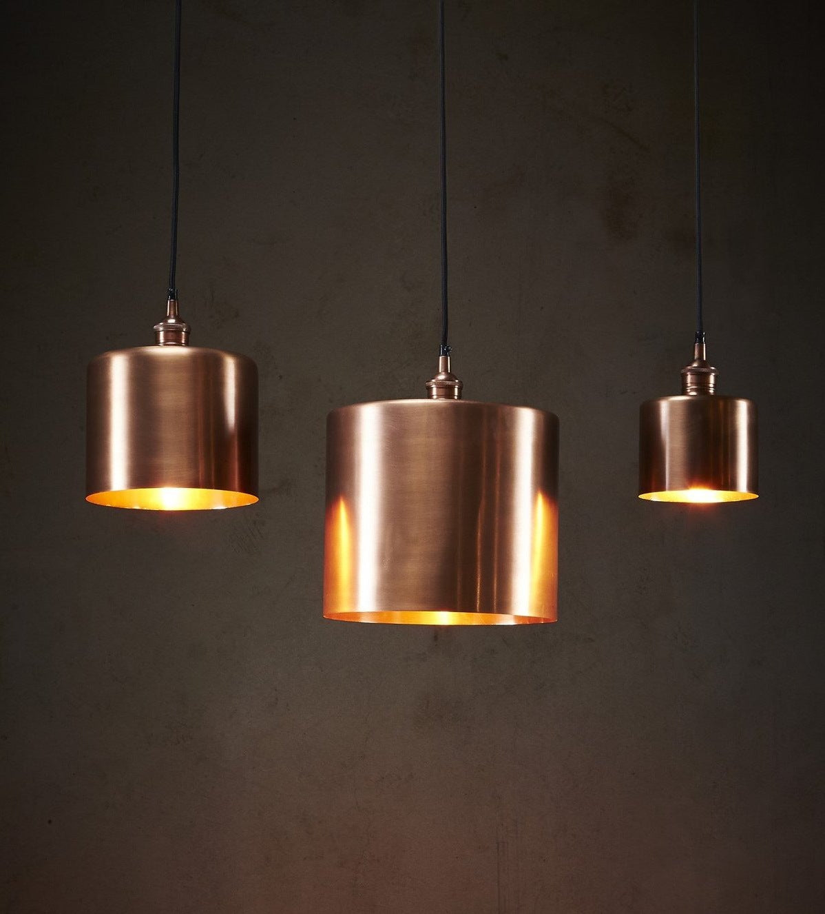 Copper on sale lined lampshades