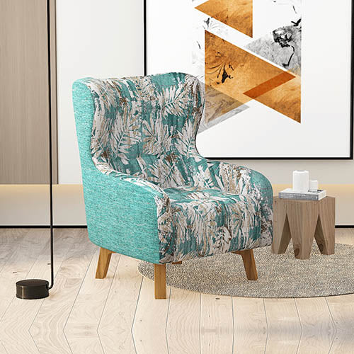Armchair High back Lounge Accent Chair Designer Printed Fabric