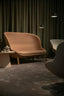 vacant brown fabric sofa