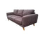 3 Seater Sofa Brown Fabric Lounge Set for Living Room Couch with Solid Wooden Frame