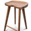 65cm Wooden Bar stool - Walnut (Set of 2)