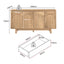 Arched Sideboard Buffet Cabinet 4 - Door 150cm Cupboard 