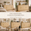 Modern Oak 150cm Buffet Sideboard Cabinet with Arched Detail & Gold Handles