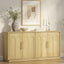 Modern Oak 150cm Buffet Sideboard Cabinet with Arched Detail & Gold Handles