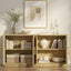 Modern Oak 150cm Buffet Sideboard Cabinet with Arched Detail & Gold Handles