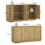 Modern Oak 150cm Buffet Sideboard Cabinet with Arched Detail & Gold Handles