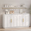 Opera Modern 150cm White Sideboard Buffet Cabinet Set of 2 with Arched Detail & Gold Handles