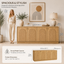 Natural Oak 4 Door Buffet Sideboard Cabinet with 2 Matching Nightstands | Modern Coastal Scandinavian Furniture