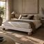 Artiss Queen Bed Frame with Boucle Upholstery and Solid Rubber Wood Legs