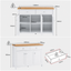Clifton Buffet Sideboard Set of 2 – 2 Drawers & 3 Doors Storage Sideboard Cabinet for Dining Room, Living Room & Kitchen Storage