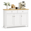 Clifton Oak Buffet Sideboard Cabinet – 2 Drawers 3 Doors Storage for Dining Room, Modern Kitchen Living Room Sideboard