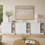 CLAYTON White Buffet Sideboard Set of 3 Storage Cabinet Cupboard Kitchen Hallway Table Door