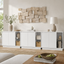 CLAYTON White Buffet Sideboard Set of 3 Storage Cabinet Cupboard Kitchen Hallway Table Door