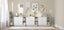 CLAYTON White Buffet Sideboard Set of 3 Storage Cabinet Cupboard Kitchen Hallway Table Door