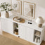 CLAYTON White Buffet Sideboard Set of 2 Storage Cabinet Cupboard Kitchen Hallway Table