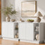 CLAYTON White Buffet Sideboard Set of 2 Storage Cabinet Cupboard Kitchen Hallway Table
