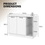 CLAYTON White LED Sideboard Buffet Storage Cabinet and Bedside Table with Charging Station