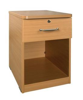 Dahlia 1 Drawer 1 Shelf Bedside in Polytec Beech Colour