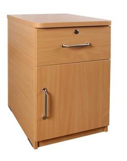 Petunia 1 Drawer 1 Cabinet Bedside in Polytec Beech Colour