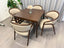 Yulara 4 Seater Square Dining Table in Dark coloured Wood Walnut or Beech, Purchase on special with four Chairs