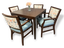 Yulara 4 Seater Square Dining Table in Dark coloured Wood Walnut or Beech, Purchase on special with four Chairs