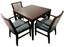 Yulara 4 Seater Square Dining Table in Dark coloured Wood Walnut or Beech, Purchase on special with four Chairs