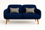 Un-upholstered Olivia 2 seat Sofa. Fabric to be selected by Customer. Needs 7.5 Mt. can be in Vinyl Moisture proof Plain or embossed at this price