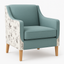 Sally Premium Armchair covered in Plain Vinyl Fabric with Beech coloured legs