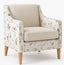 Sally Premium Armchair covered in Warwick Lustrell Vinyl Fabric with Beech coloured legs