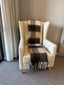 Wing Armchair Breathable Vinyl covered. Small Embossed Pattern,  Or chose 5.8 Meters of fabric.