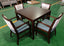 Daisy Dining Chair Dark Finish Wood  Fabric Backrest Vinyl Seat
