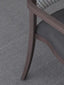 Harvey Dining Chair Stackable. Faux Leather Seat. Backrest in Blue fabric
