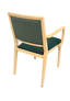 Handrix Dining Chair Stackable. Faux Leather Seat. Backrest in green fabric