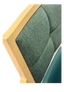 Handrix Dining Chair Stackable. Faux Leather Seat. Backrest in green fabric