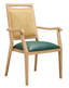 Tony Dining Chair Stackable. Faux Leather Seat. Backrest in Blue fabric2530