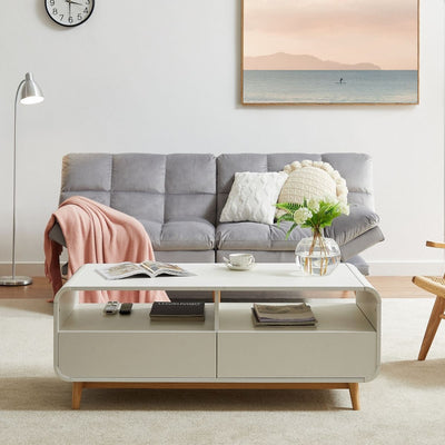 Merlin White Modern Retro Coffee Table