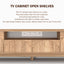 BYRON TV Entertainment Unit with Arched 2 Doors and 2 Drawers Storage TV Cabinet with Open Shelves 180 CM