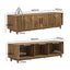 Arch Ribbed TV Unit with Sliding Doors | 160CM Entertainment Cabinet