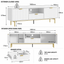Modern Coastal Entertainment Unit – White Fluted 180cm TV Stand with Gold Accents