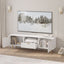 Modern Coastal Entertainment Unit – White Fluted 180cm TV Stand with Gold Accents