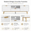 Modern Coastal Entertainment Unit – White Fluted 180cm TV Stand with Gold Accents