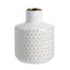 Geo Vase 20 cms high Indoor/Outdoor. Our Geo Vase SmallÂ Â with a gloss white finish and gold trim