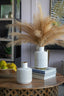Geo Vase 20 cms high Indoor/Outdoor. Our Geo Vase SmallÂ Â with a gloss white finish and gold trim