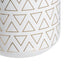 Geo Vase 20 cms high Indoor/Outdoor. Our Geo Vase SmallÂ Â with a gloss white finish and gold trim