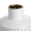 Geo Vase 20 cms high Indoor/Outdoor. Our Geo Vase SmallÂ Â with a gloss white finish and gold trim