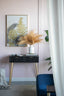 Geo Vase Tall Ceramic 25cms high Indoor or Outdoor. Our Geo Vase SmallÂ Â with a gloss white finish and gold trim