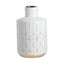 Geo Vase Tall Ceramic 25cms high Indoor or Outdoor. Our Geo Vase SmallÂ Â with a gloss white finish and gold trim