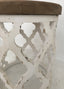 Lattice Round Shabby Chic Side Table Distressed White. It will make a great impression in your room