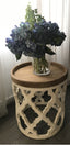 Lattice Round Shabby Chic Side Table Distressed White. It will make a great impression in your room